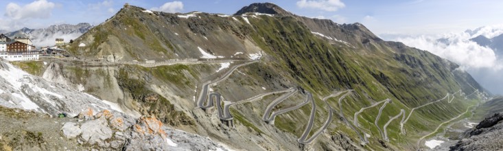 Panoramic view of east ramp north ramp to ascent from to 2757 2758 metres high pass road mountain