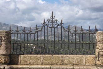 Grille on the Puente Nuevo, New Bridge, Ronda, Malaga, Spain, Europe