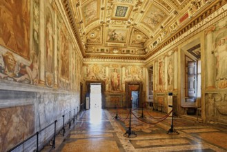 Ceiling painting and golden wall decorations in the Sala Paolina, Pope's chamber, Castel Sant