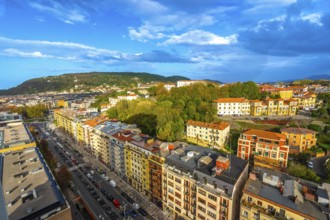 Aerial view of the Egia neighborhood of San Sebastian, Donostia from a balcony in the Basque