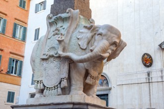 Elephant designed by Gian Lorenzo Bernini commissioned by Ercole Ferrata carrying small ancient