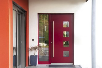 Modern new red front door