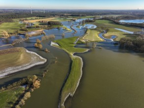 Haltern am See, North Rhine-Westphalia, Germany, floods on the Lippe, river in the Ruhr area, the