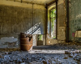 Interior view, former Alpine house on the historic site of the tuberculosis sanatorium in Beelitz,
