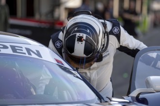 10 May 2024, Hockenheimring Germany : Michael Blanchemain France climbs into the cockpit of his car