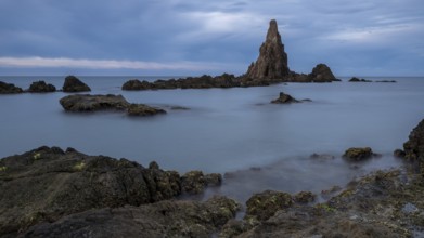 Rocky coast, Cabo de Gata-Nijar Natural Park, Almeria, Andalusia, Spain, Europe