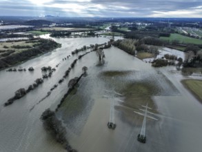Marl-Haltern am See, North Rhine-Westphalia, Germany, Flooding on the Lippe, river in the Ruhr