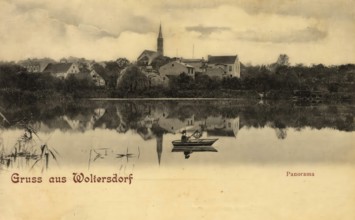 Historical postcard, picture postcard, Woltersdorf, Brandenburg, Germany, digitally enhanced