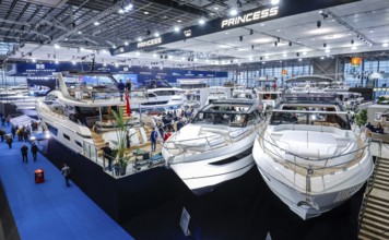 Luxury yachts, here English Princess yachts at the boot Düsseldorf trade fair, Düsseldorf, North