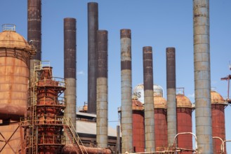 Birmingham, Alabama - The Sloss Furnaces National Historic Landmark. The furnaces made pig iron