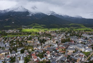 Drone image, residential buildings, town view, Saalfelden am Steinernen Meer, Pinzgau, Salzburg