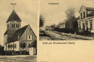Historical postcard, picture postcard, greeting from Wensikendorf (Mark), Oberhavel, Brandenburg,