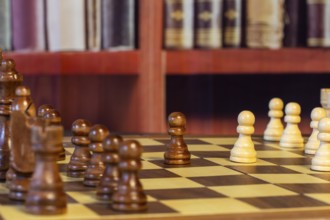 Close-up of a chess set
