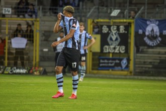 Football 3rd division, 2024/25 season, matchday 32: Waldhof Mannheim vs SpVgg Unterhaching***Samuel