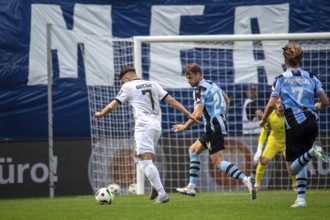 Football 3rd division, season 2024/25, matchday 33: Waldhof Mannheim vs. 1860 Munich***Good scoring