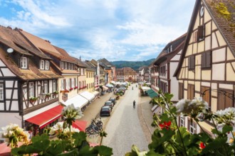 Medieval houses in the old town of Gengenbach in the Black Forest, Germany, Europe
