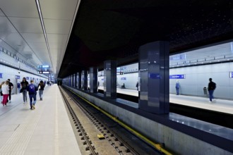 Interior view of the central station of the capital, Amsterdam Centraal, Amsterdam, Province of