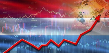 Luxembourg financial growth on market graph. luxembourg economic growth on financial graph