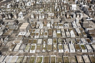 New Orleans, Louisiana - An aerial view of St. Joseph Cemetery #1, established in 1854. Burial in
