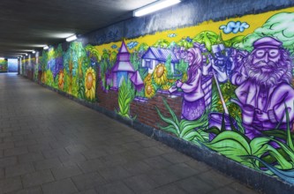 Art project by Martin Blumöhr, pedestrian subway Niwenhaus, Dom-Pedro-Straße, Munich, Bavaria,