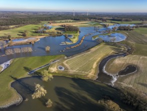 Haltern am See, North Rhine-Westphalia, Germany, floods on the Lippe, river in the Ruhr area, the