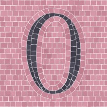 Mosaic tiles letter O. EPS 10 editable flat design vector seamless horizontal pattern