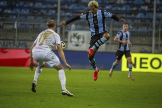 Football 3rd division, season 2024/25, matchday 12: Waldhof Mannheim vs SV Wehen-Wiesbaden.