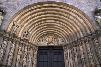 Depiction of the Last Judgement in the tympanum, princely portal, main portal, Bamberg Cathedral of