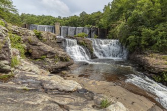 A. A. Miller dam and the upper section of Desoto Falls on the Little River at Desoto State park