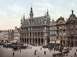 Maison du Roi, Brussels, Belgium, Historic, digitally restored reproduction from a 19th century