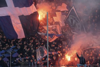 Football 3rd division, season 2024/25, matchday 19: Waldhof Mannheim vs Arminia Bielefeld. Picture: