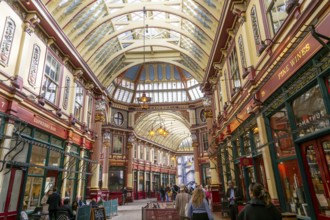 Historic covered shopping arcade Leadenhall Market, City of London, London, England, UK architect