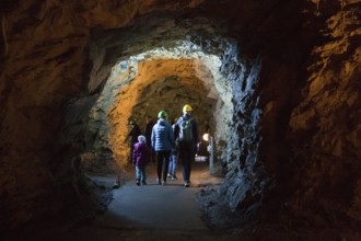 Visitors to the Felsendome Rabenstein show mine, Chemnitz, Saxony, Germany, Europe