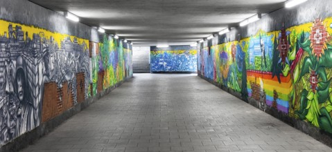 Art project by Martin Blumöhr, pedestrian subway Niwenhaus, Dom-Pedro-Straße, Munich, Bavaria,