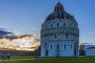 Baptistery at sunset, Pisa Tuscany, Italy, Europe