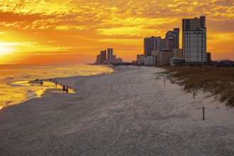 Sunset over the Gulf of Mexico at Gulf Shores, Alabama