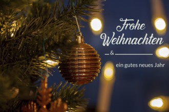 Christmas greetings and New Year's Eve greetings: lettering HAPPY CHRISTMAS AND A HAPPY NEW YEAR