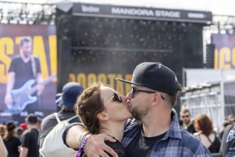 Adenau, Germany, 8 June 2024: Fans enjoy Dogstar (bass, Keanu Reeves) at Rock am Ring. The festival