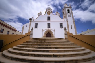 Church Igreja de Nossa Senhora da Conceição, stork, stork's nest, Portimão, Algarve, Portugal,