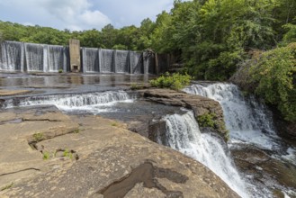 A. A. Miller dam and the upper section of Desoto Falls on the Little River at Desoto State park