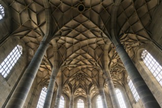 Interior view, Gothic vault, St Michael's Church, Schwäbisch Hall, Old Town, Kocher Valley, Kocher,
