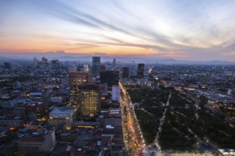 Panoramic view of Mexico City from the observation deck at the top of Latin American Tower (Torre
