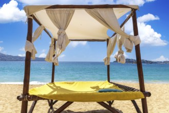 Mexico, Acapulco resort beaches and scenic ocean views near Zona Dorada Golden Beach zone, Central