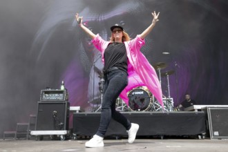 Adenau, Germany, 7 June 2024: Guano Apes with singer Sandra Nasic play at Rock am Ring. The