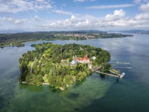 Aerial view of the island of Mainau in Lake Constance, district of Constance, Baden-Württemberg,