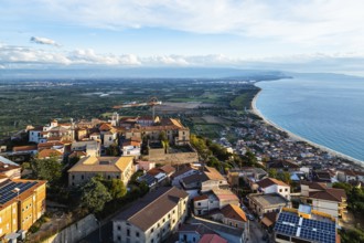 Nicotera from a drone, Vibo Valentia, Calabria, Italy, Europe