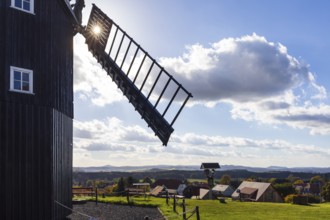 Trestle windmill in Kottmarsdorf, Kottmar, Oberlausitzer Bergland, Saxony, Germany, Europe