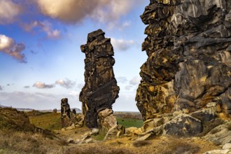 The Devil's Wall rock formation in the Harz district near Thale and Weddersleben, Saxony-Anhalt,