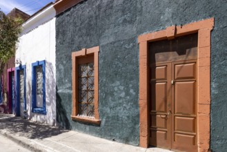 Mexico, tourist attractions and colorful streets and colonial houses in Leon historic center,