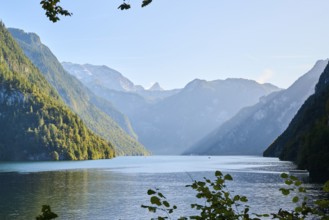 Lake Koenigssee in autumn, Alps, Bavaria, Germany, Europe
